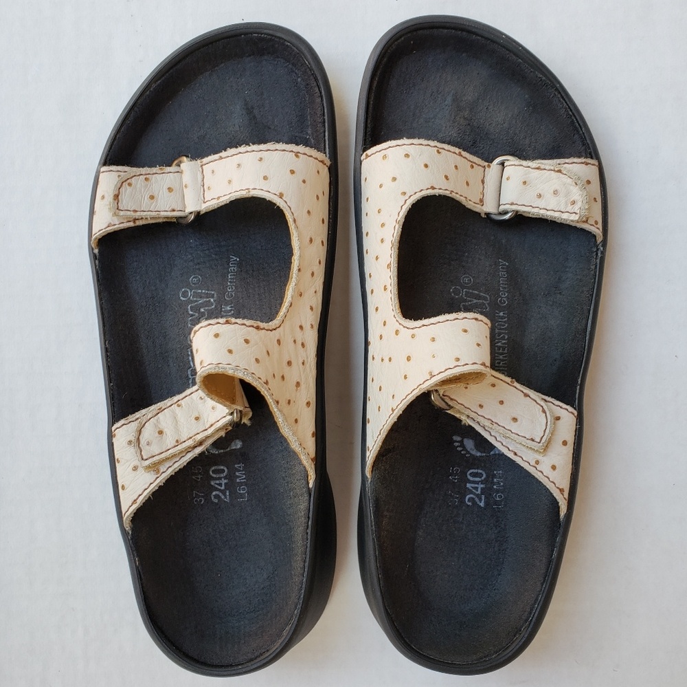 Birkenstock Tatami ostrich leather sandals cream 7